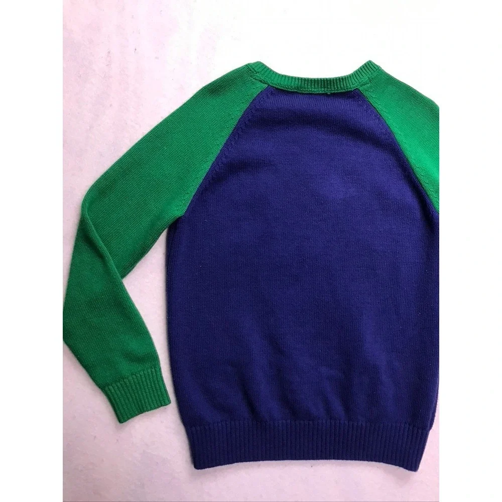 Gymboree‎ Kids Size 6 Snowman Cotton Knit Sweater Blue Green Holiday Christmas